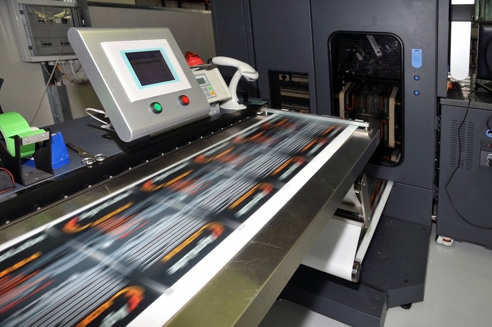 printing press in motion